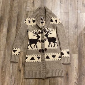 Aritzia Long Lambswool Cowichan Sweater